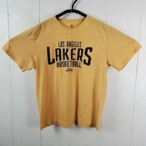 Los Angeles Lakers Shirt Mens Extra Large Yellow Short Sleeve Graphic